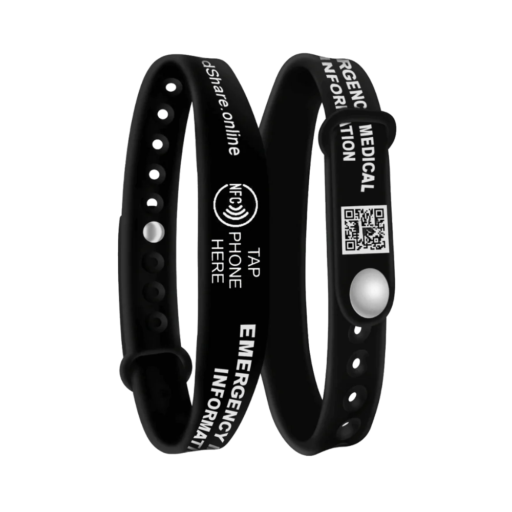 Smart NFC Emergency Medical Information Wristband ID With Passive Tracking