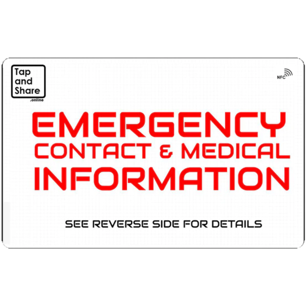 Smart NFC Emergency Medical Alert ID Information Card