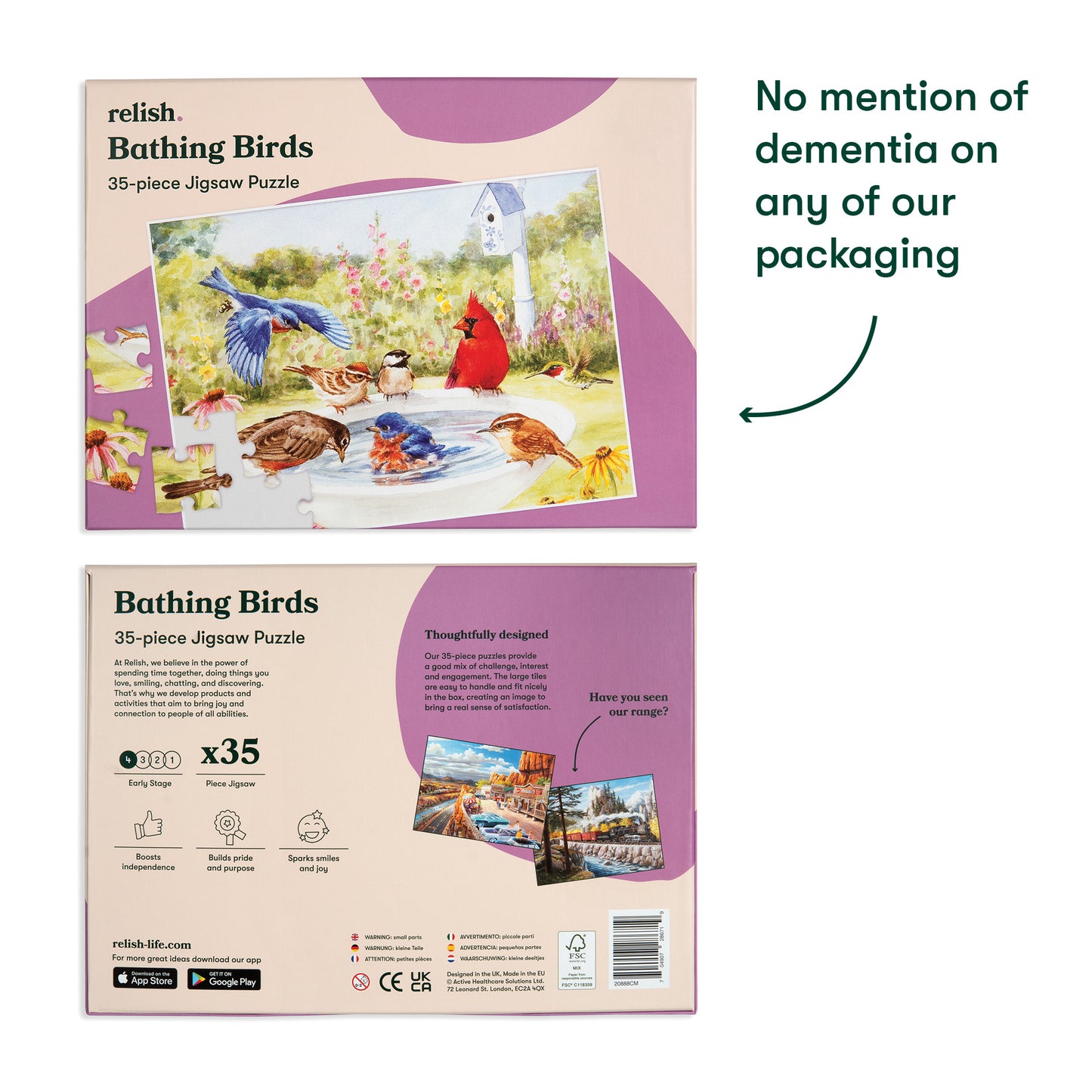 Jigsaws in a Tray 35 Piece - Bathing Birds