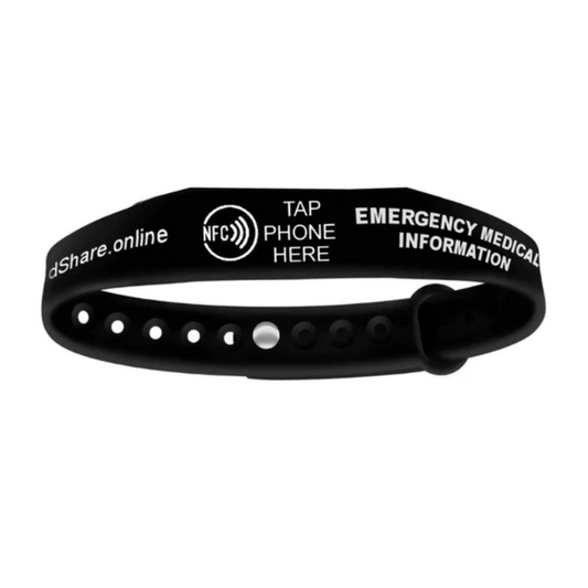 Smart NFC Emergency Medical Information Wristband ID With Passive Tracking
