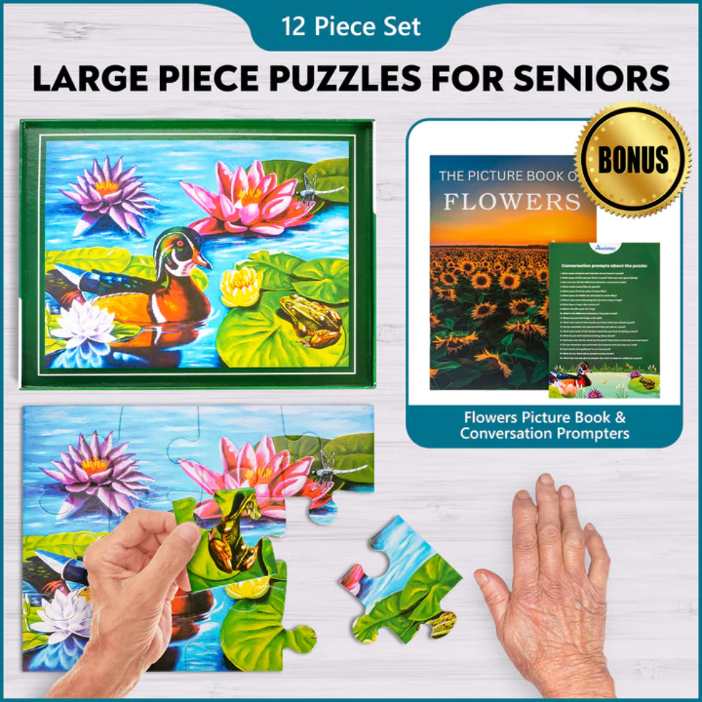 Large Piece Puzzle: Duck Pond - 12 pcs
