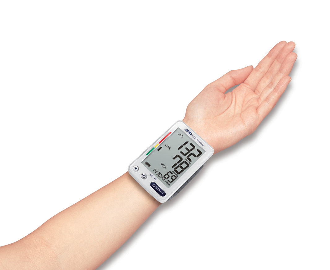A&D Medical UB-543 Wrist Blood Pressure Monitor With Extra Large Display