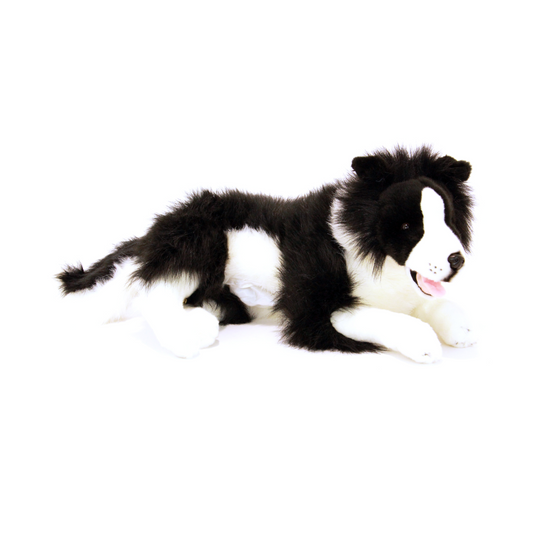Blitz – Border Collie with satin pocket/pouch with a zip