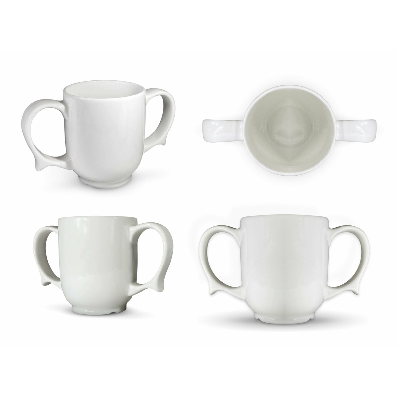 Dementia Alzheimer's Two Handled Drinking Mug (White)