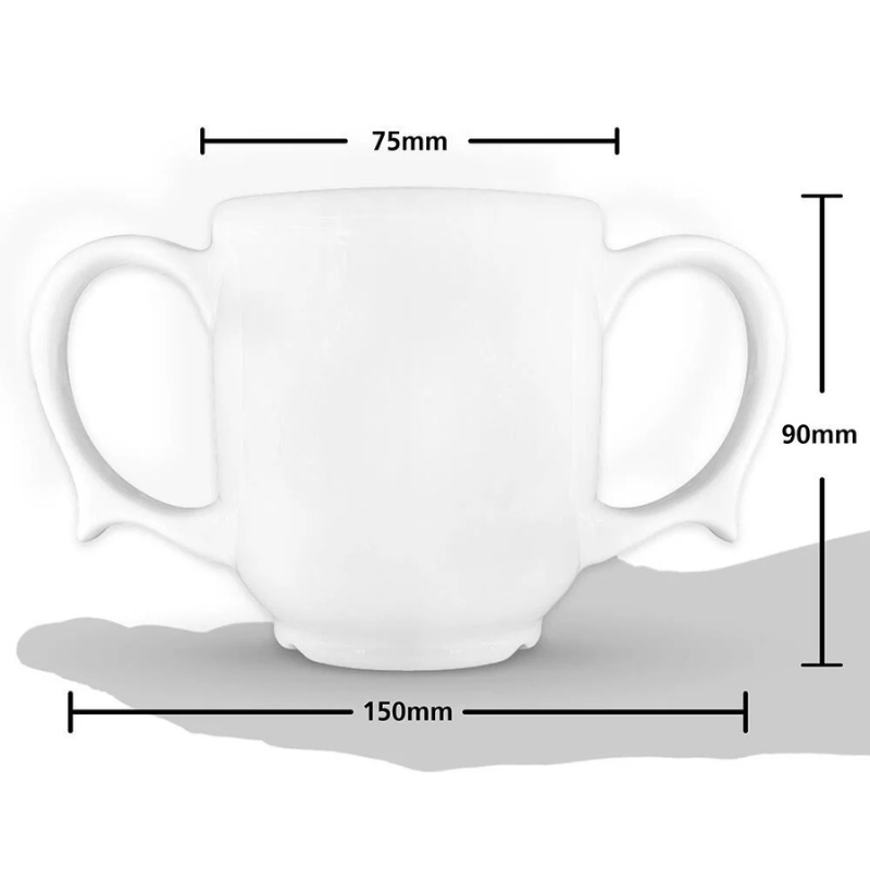 Dementia Alzheimer's Two Handled Drinking Mug (White)